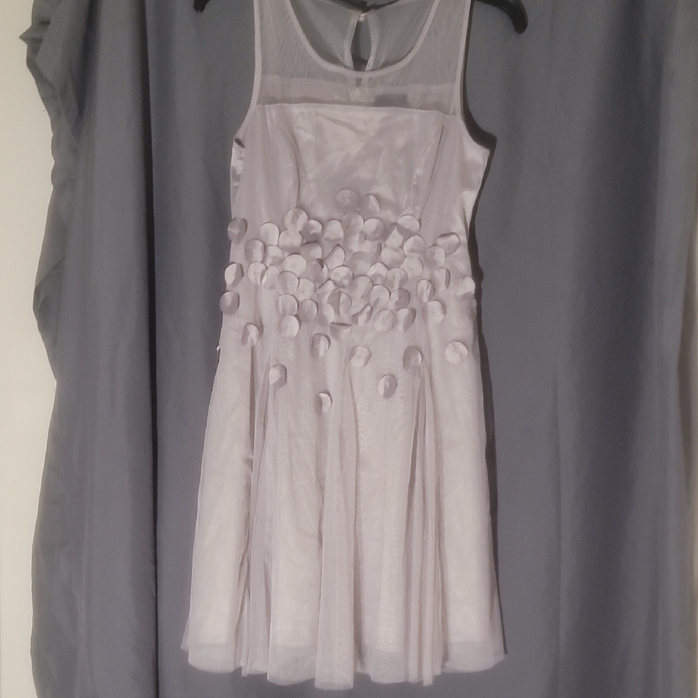 Elegant Grey Womens Midi Dress